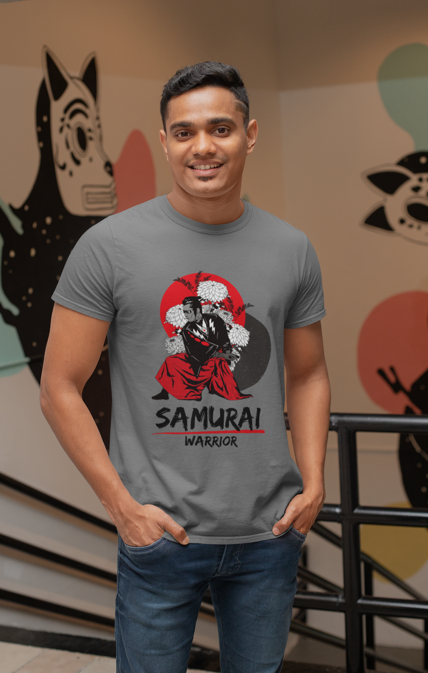 Samurai Warrior Pure Mens Cotton Tshirt
