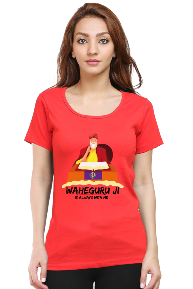 Waheguru Ji is always with me Girls Pure Cotton Tshirt