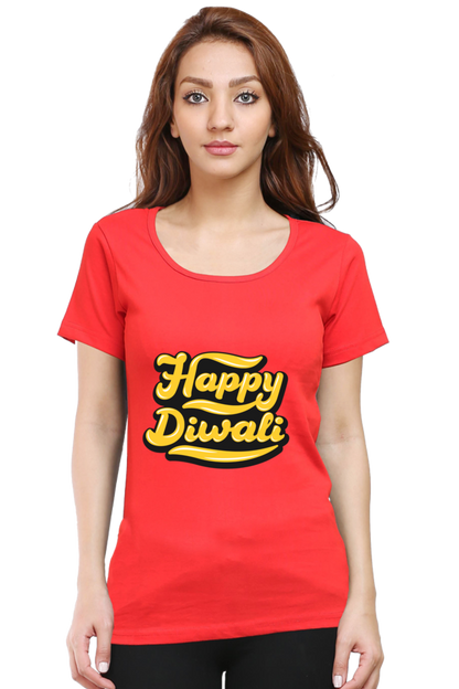 Happy Diwali Womens Pure Cotton Tshirt