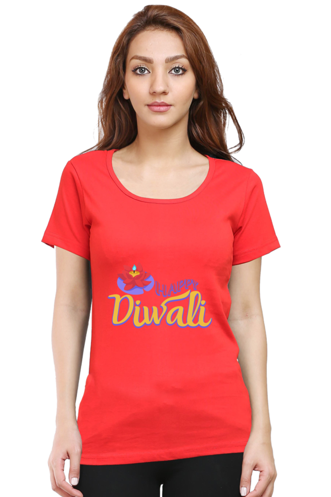 Happy Diwali Womens Pure Cotton Tshirt