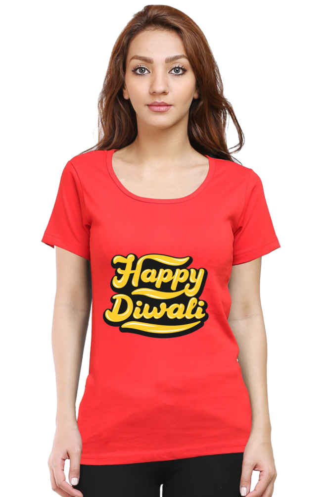 Happy Diwali Womens Pure Cotton Tshirt