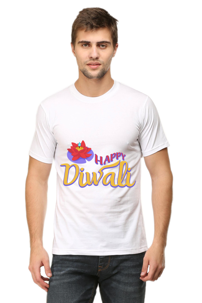 Happy Diwali Mens Pure Cotton Tshirt