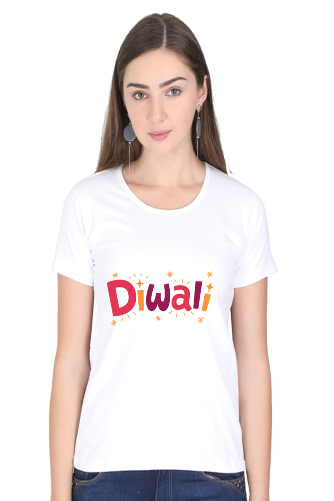 Diwali Womens Pure Cotton Tshirt