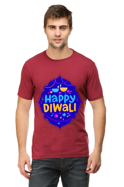 Happy Diwali Mens Pure Cotton Tshirt