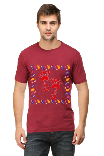 Lakshmi Ji Ka Pair Diwali Mens Pure Cotton Tshirt