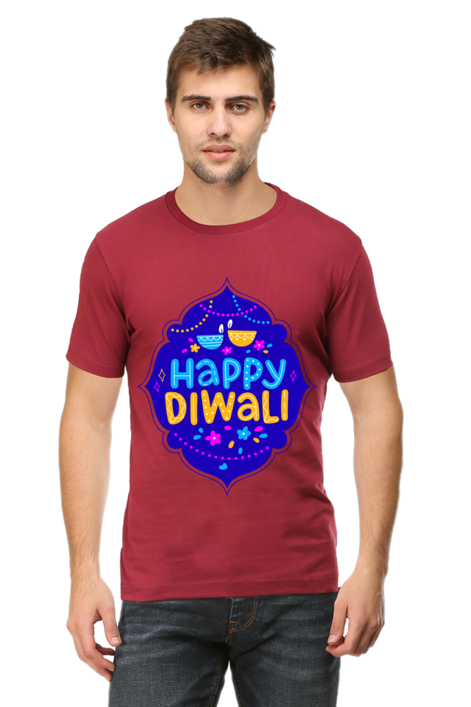 Happy Diwali Mens Pure Cotton Tshirt