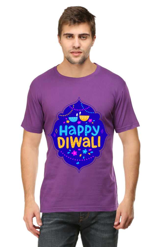 Happy Diwali Mens Pure Cotton Tshirt