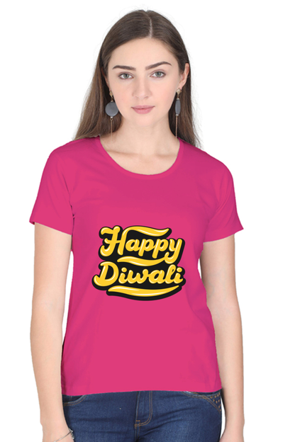 Happy Diwali Womens Pure Cotton Tshirt