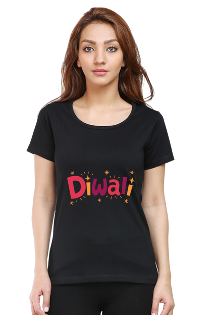 Diwali Womens Pure Cotton Tshirt