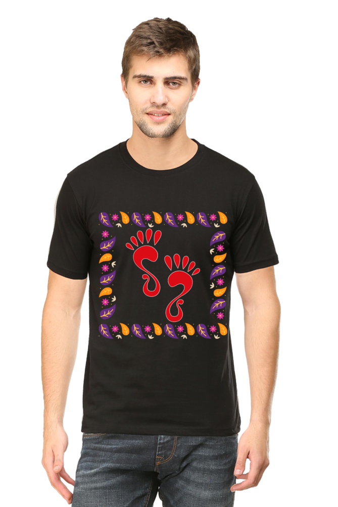 Lakshmi Ji Ka Pair Diwali Mens Pure Cotton Tshirt