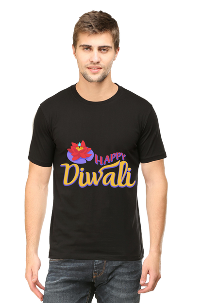 Happy Diwali Mens Pure Cotton Tshirt