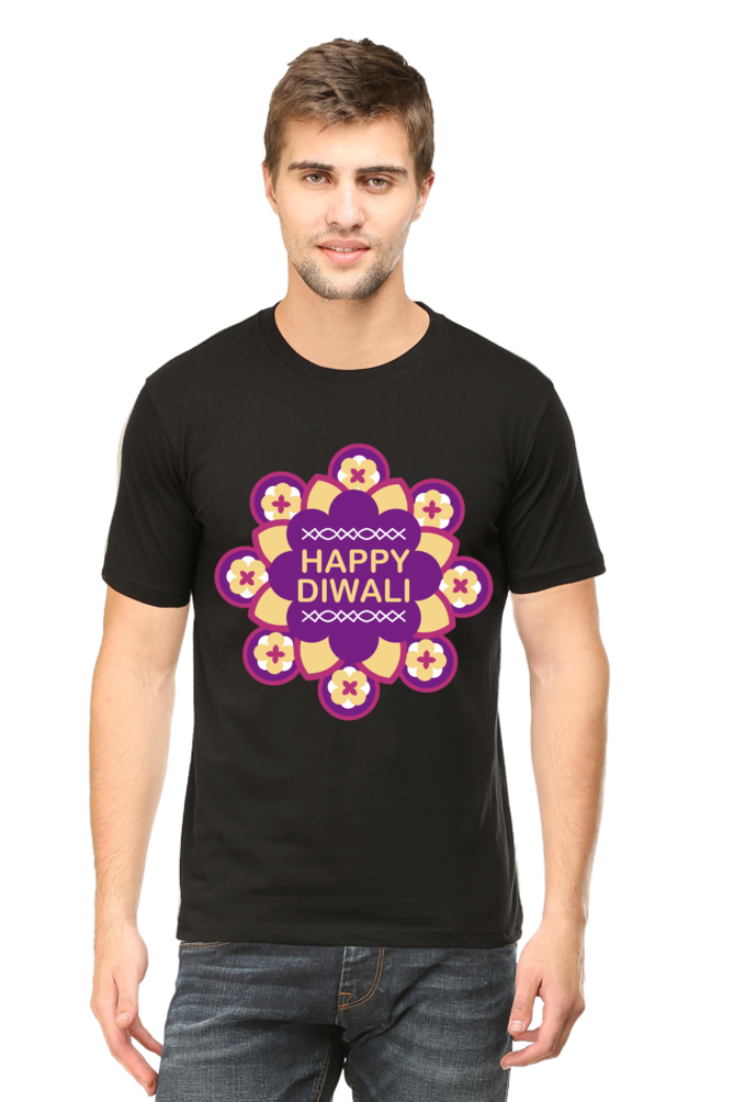 Happy Diwali Mens Pure Cotton Tshirt