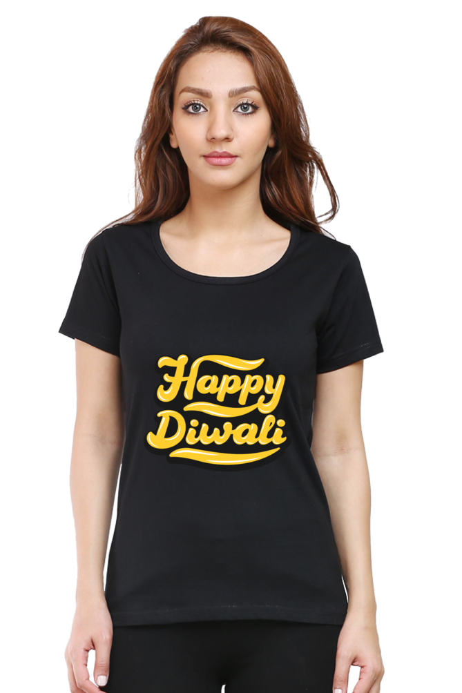 Happy Diwali Womens Pure Cotton Tshirt