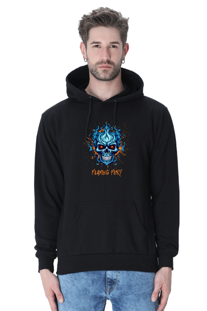 Flaming Fury Men Hoodie