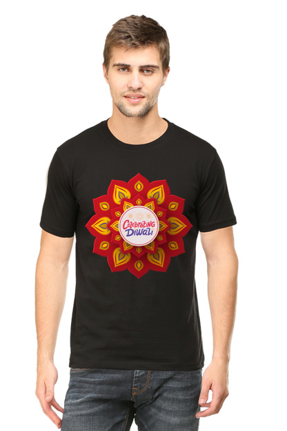 Celebrating Diwali Mens Pure Cotton Tshirt