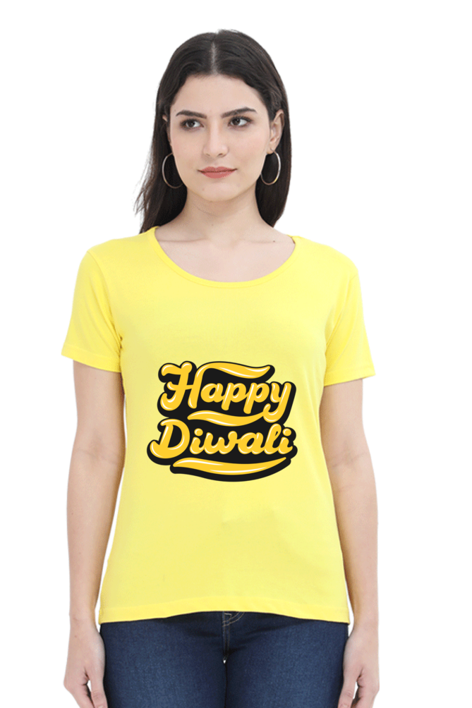 Happy Diwali Womens Pure Cotton Tshirt