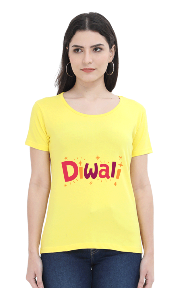 Diwali Womens Pure Cotton Tshirt