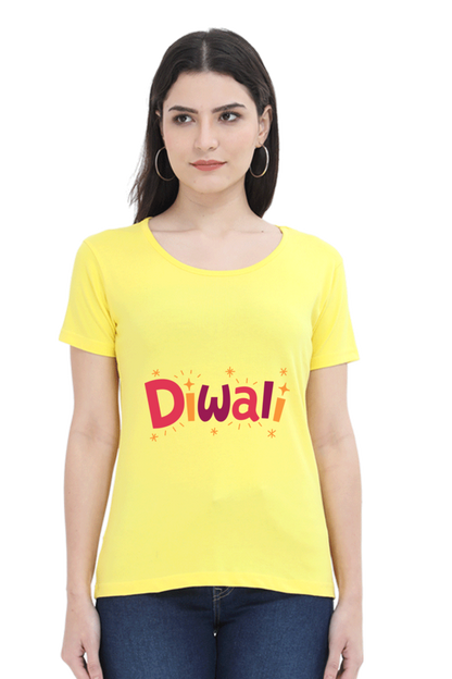 Diwali Womens Pure Cotton Tshirt