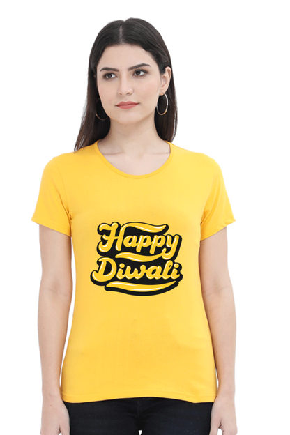 Happy Diwali Womens Pure Cotton Tshirt