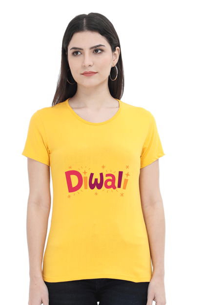 Diwali Womens Pure Cotton Tshirt