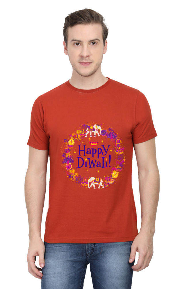 Happy Diwali Mens Pure Cotton Tshirt