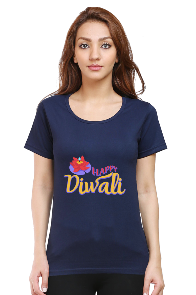 Happy Diwali Womens Pure Cotton Tshirt