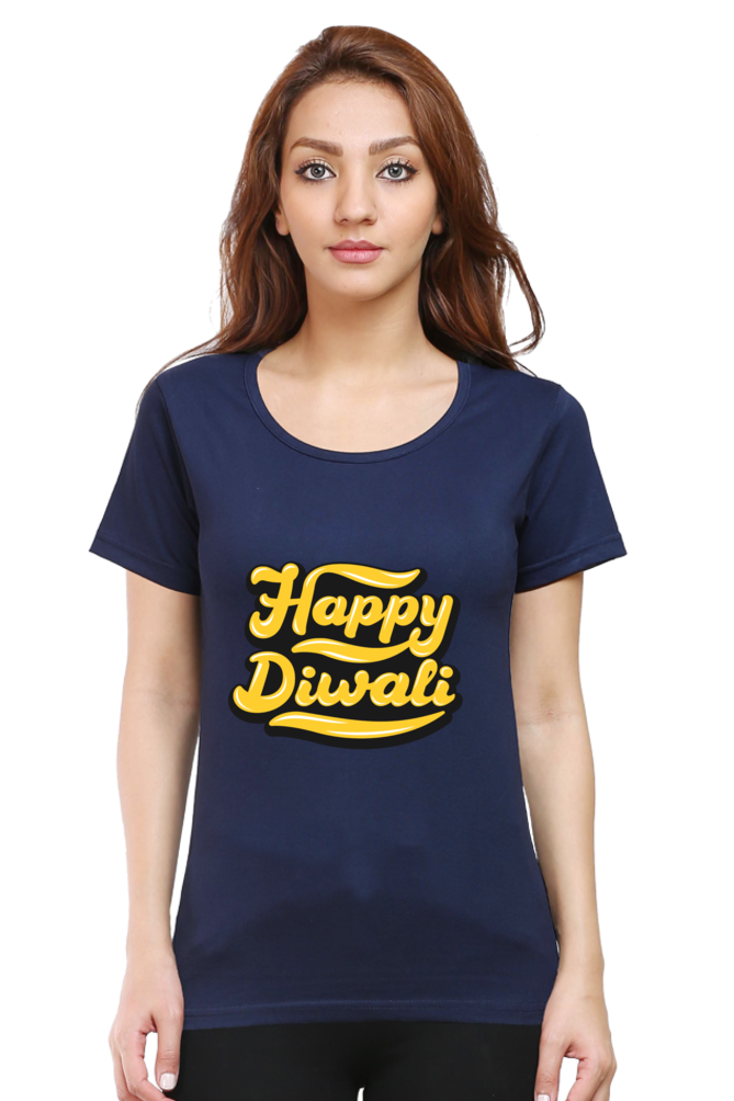 Happy Diwali Womens Pure Cotton Tshirt