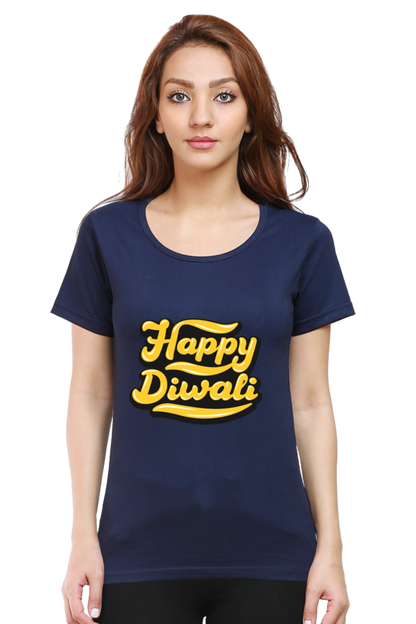 Happy Diwali Womens Pure Cotton Tshirt