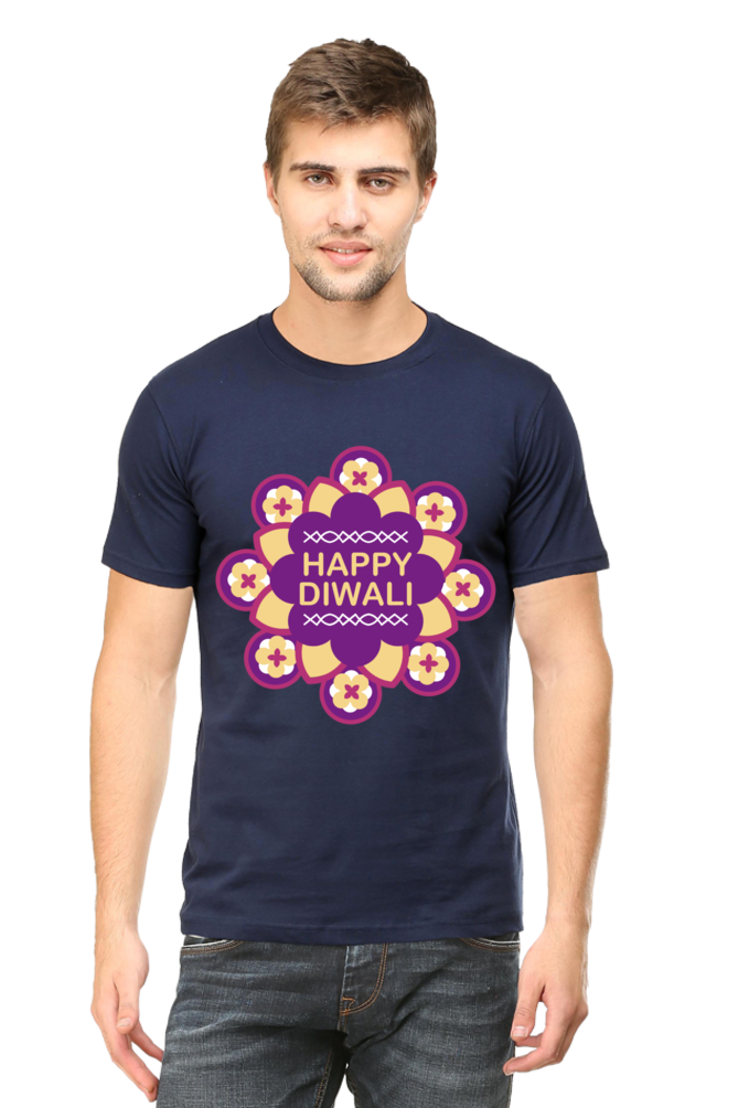 Happy Diwali Mens Pure Cotton Tshirt