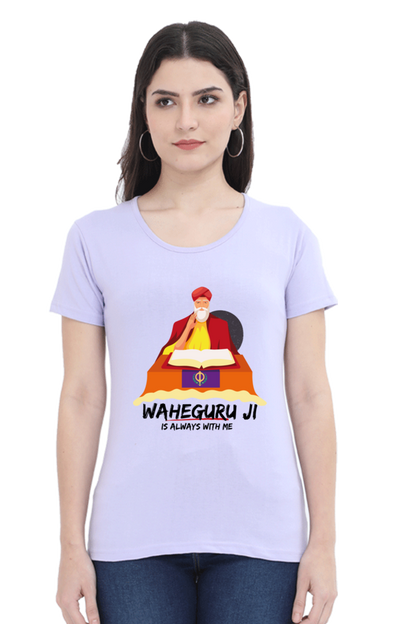 Waheguru Ji is always with me Girls Pure Cotton Tshirt