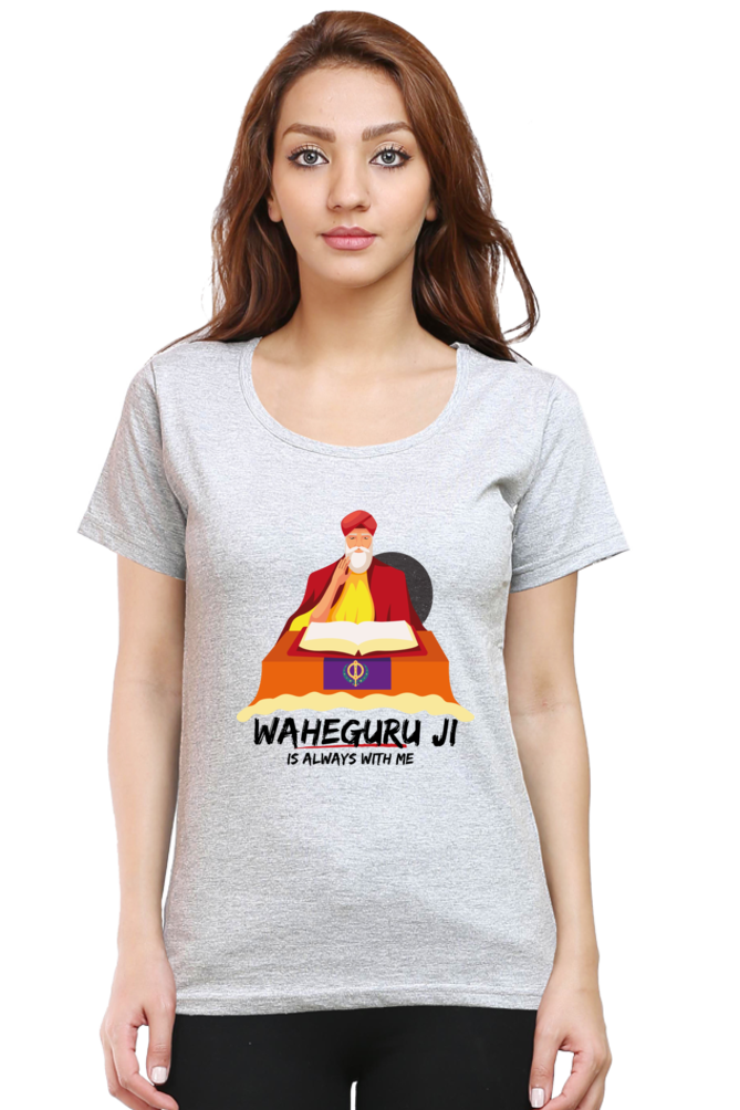 Waheguru Ji is always with me Girls Pure Cotton Tshirt