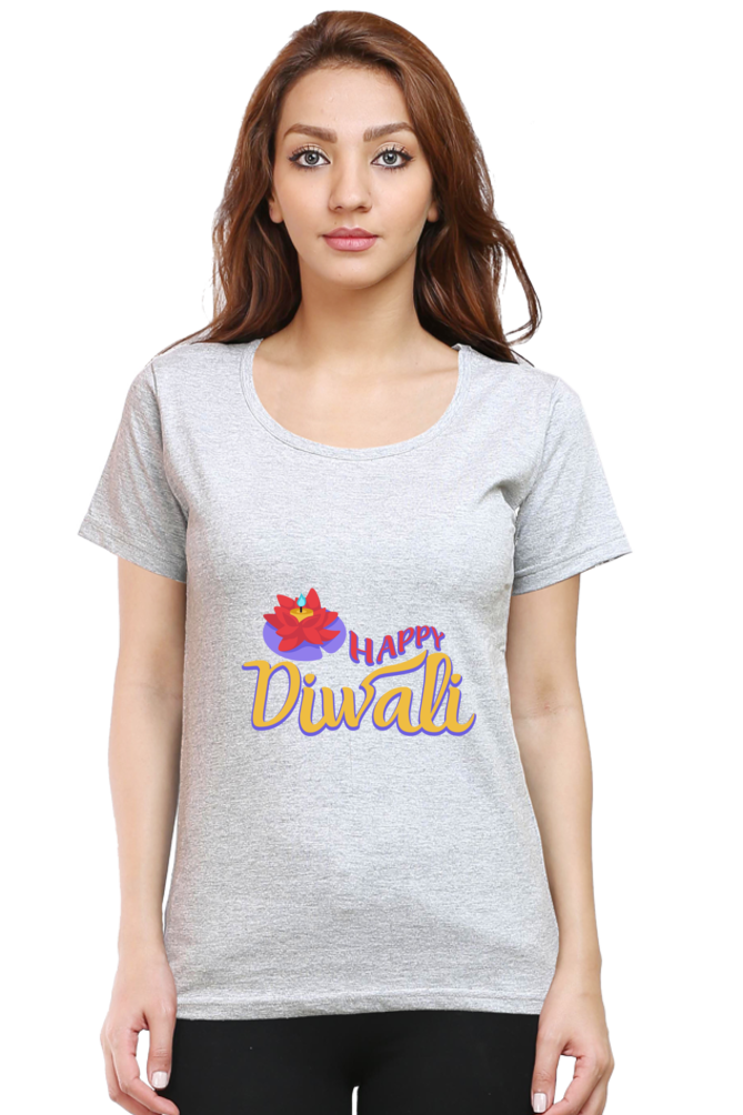 Happy Diwali Womens Pure Cotton Tshirt