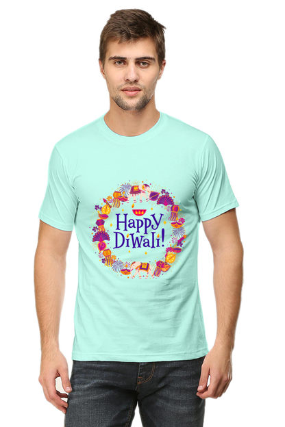 Happy Diwali Mens Pure Cotton Tshirt