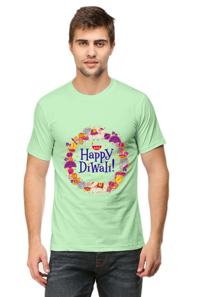 Happy Diwali Mens Pure Cotton Tshirt