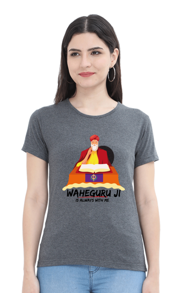 Waheguru Ji is always with me Girls Pure Cotton Tshirt