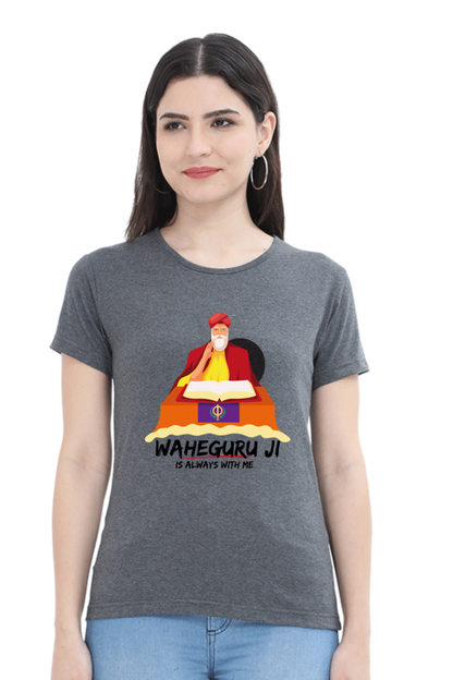 Waheguru Ji is always with me Girls Pure Cotton Tshirt