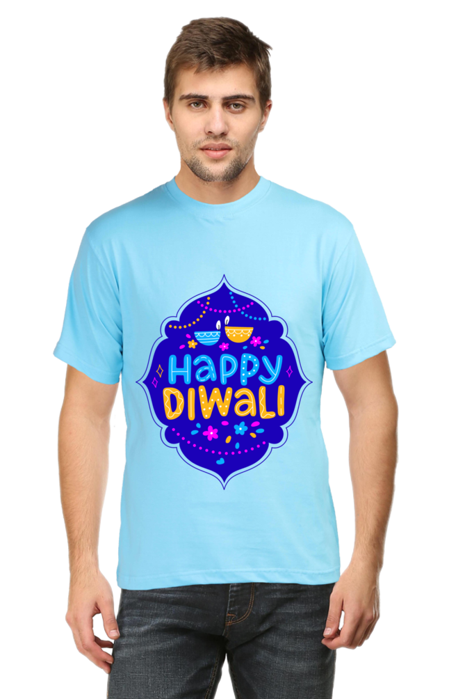 Happy Diwali Mens Pure Cotton Tshirt