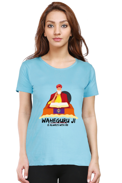 Waheguru Ji is always with me Girls Pure Cotton Tshirt