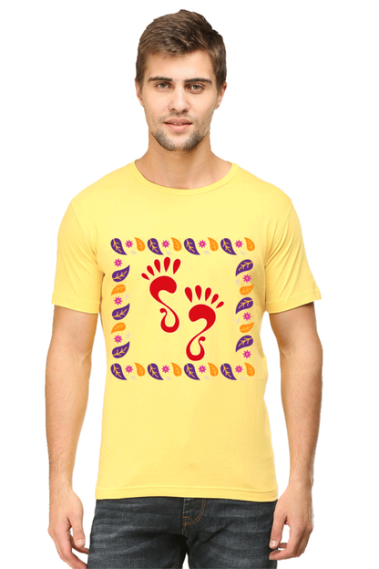 Lakshmi Ji Ka Pair Diwali Mens Pure Cotton Tshirt