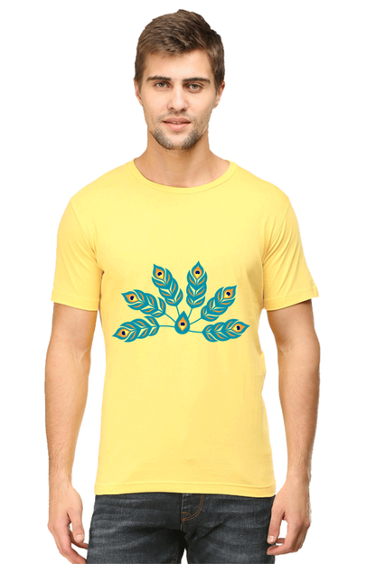 Peacock Feathers Mens Pure Cotton Tshirt