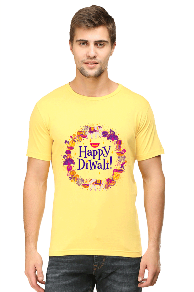 Happy Diwali Mens Pure Cotton Tshirt