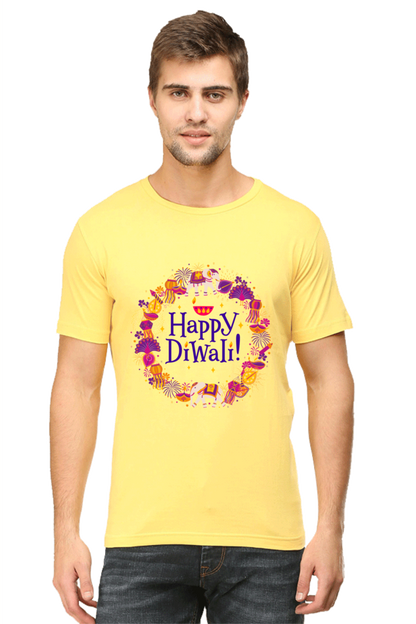 Happy Diwali Mens Pure Cotton Tshirt