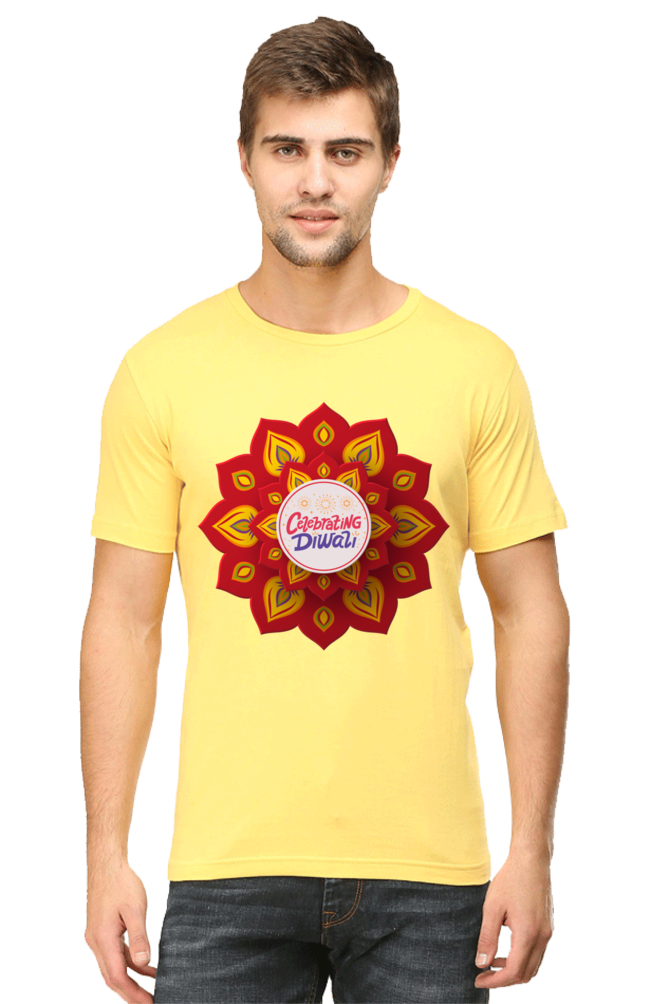 Celebrating Diwali Mens Pure Cotton Tshirt