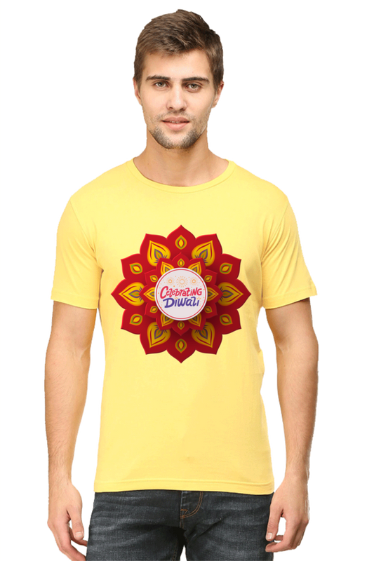 Celebrating Diwali Mens Pure Cotton Tshirt