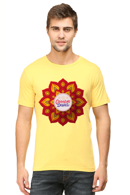 Celebrating Diwali Mens Pure Cotton Tshirt