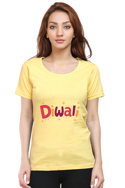 Diwali Womens Pure Cotton Tshirt