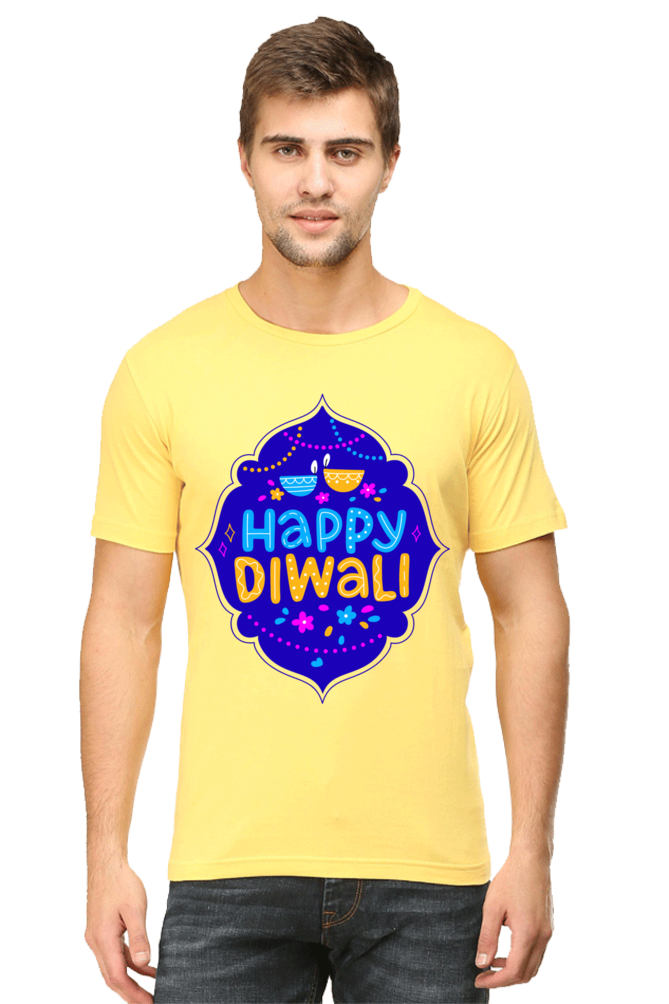 Happy Diwali Mens Pure Cotton Tshirt