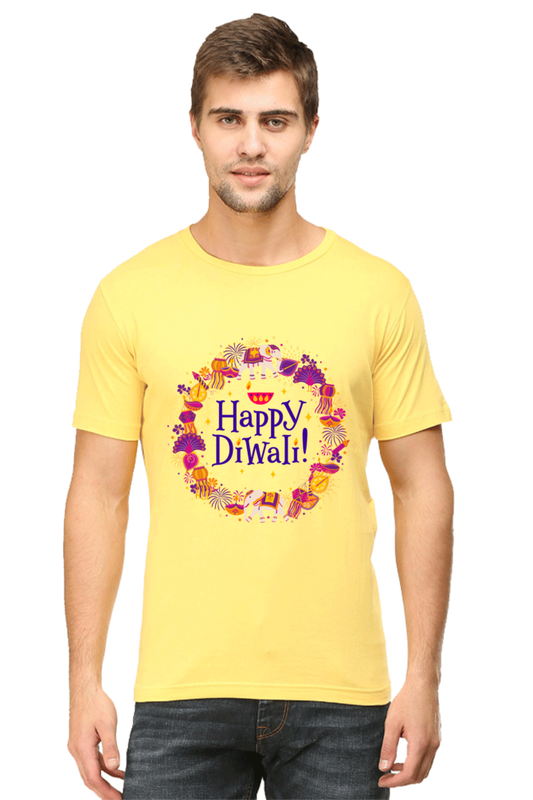 Happy Diwali Mens Pure Cotton Tshirt