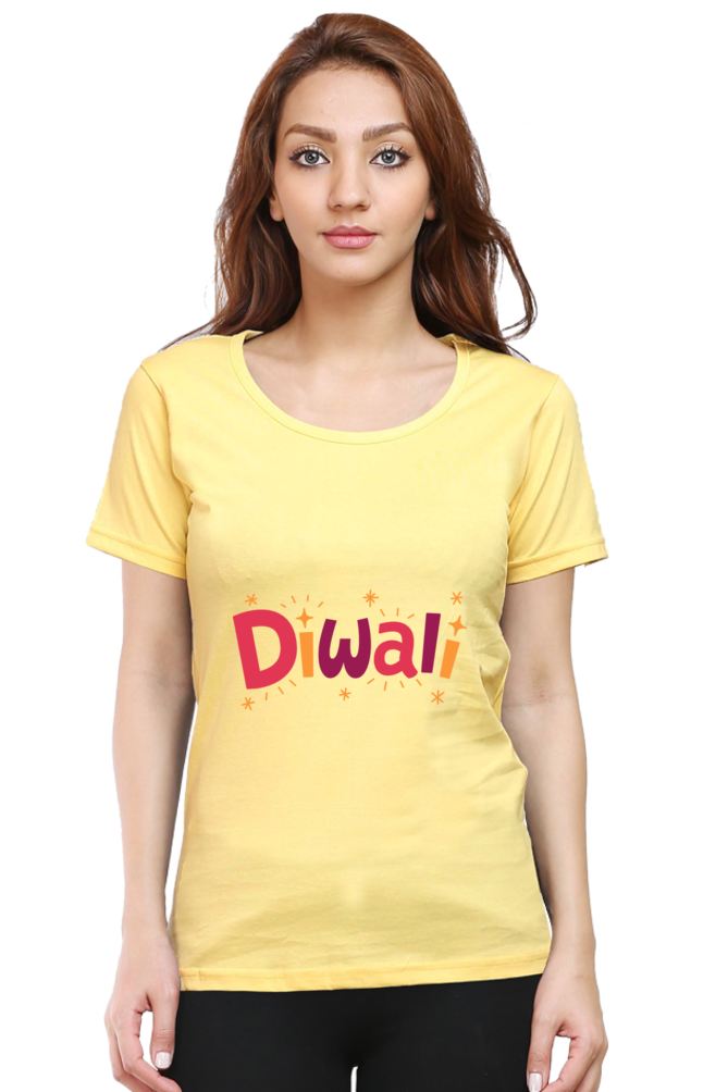 Diwali Womens Pure Cotton Tshirt