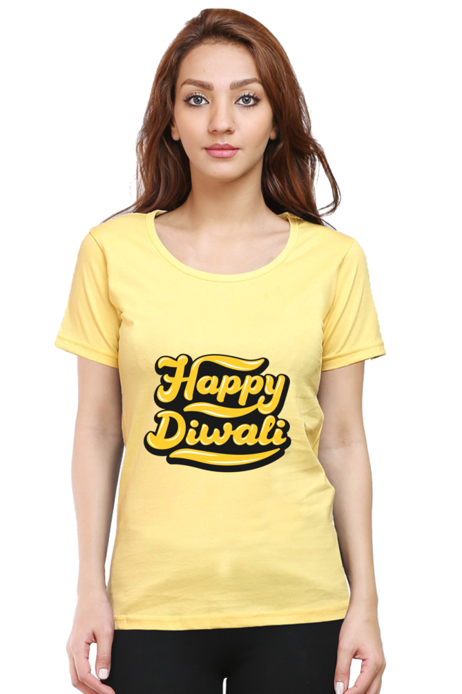 Happy Diwali Womens Pure Cotton Tshirt